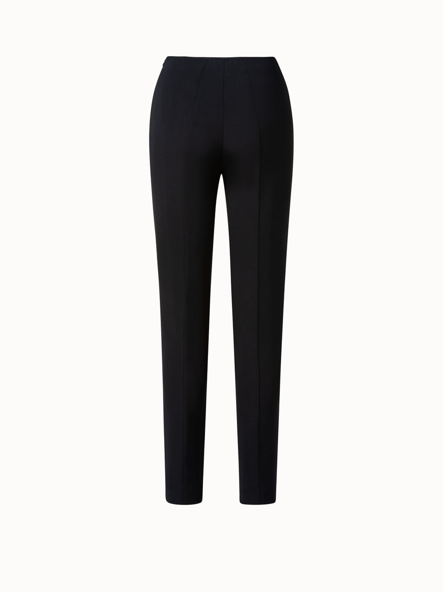 Slim Leg Silk Crêpe Pants