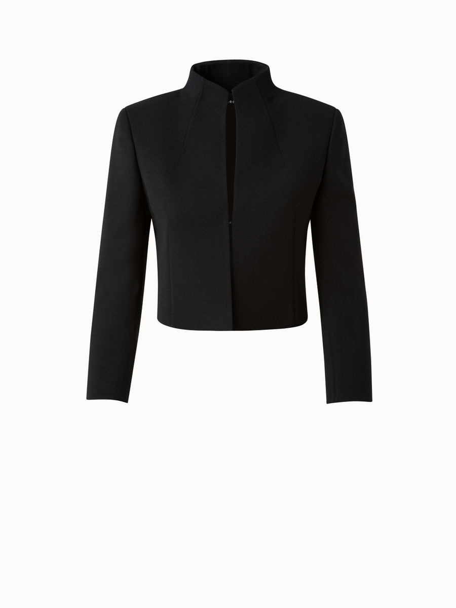 Short Jacket in Wool Double-Face - black