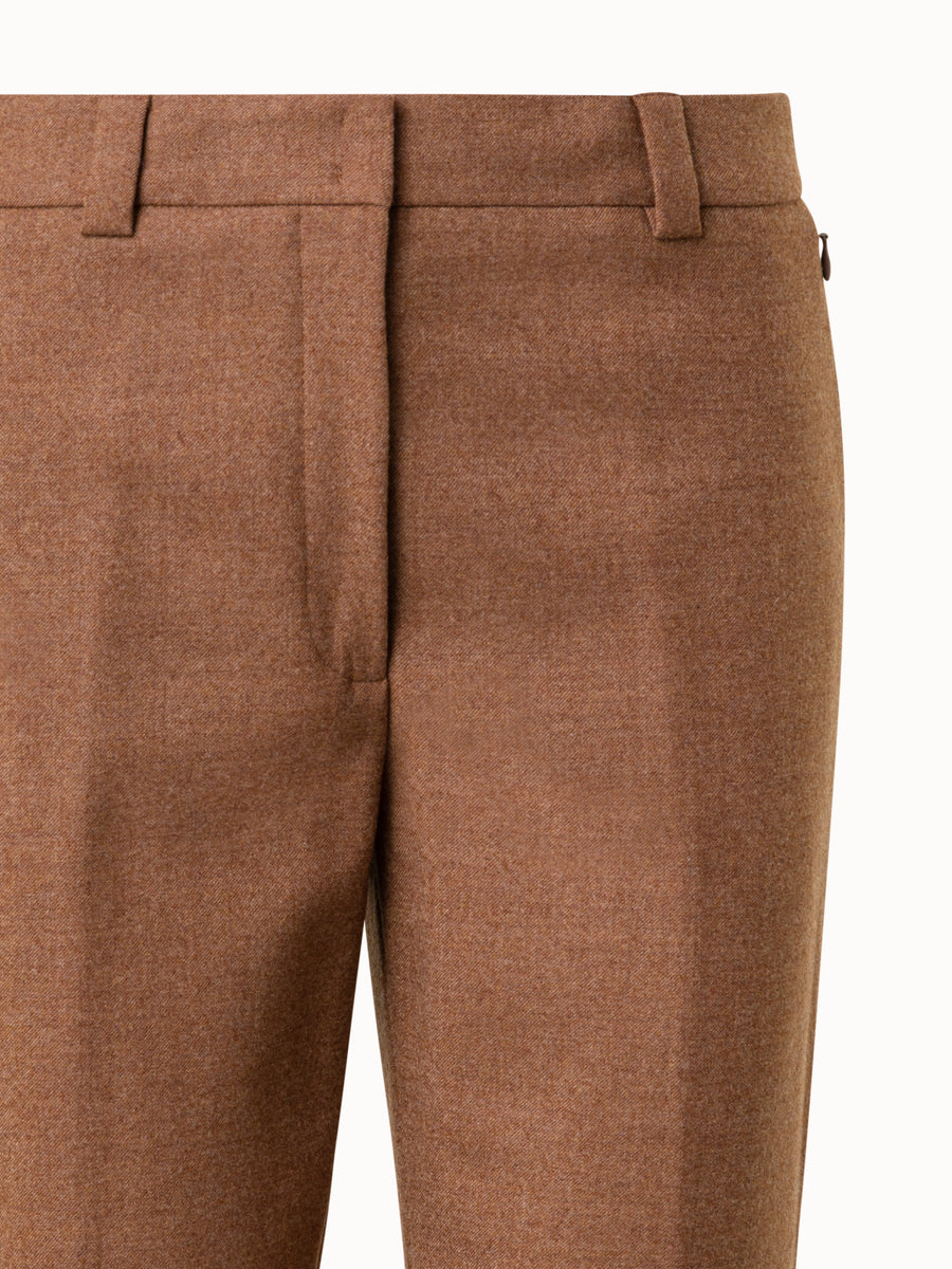 Wool Stretch Flannel Cropped Tapered Pants