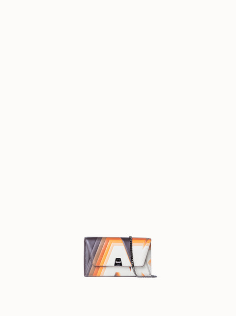 Anouk Clutch Bag in Leather with 3D Superimposed Letters Print