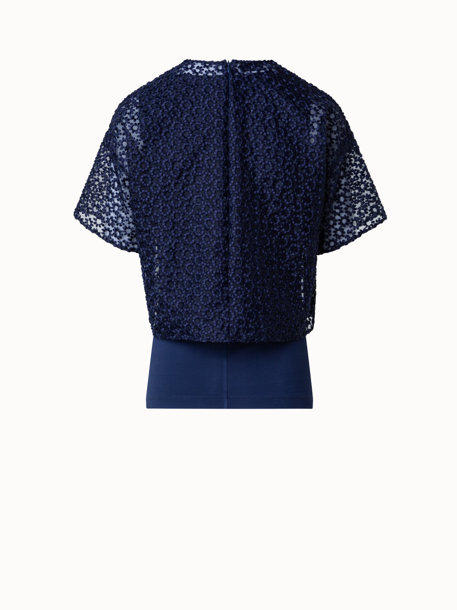 St.Gallen Flower Embroidery Organza Blouse