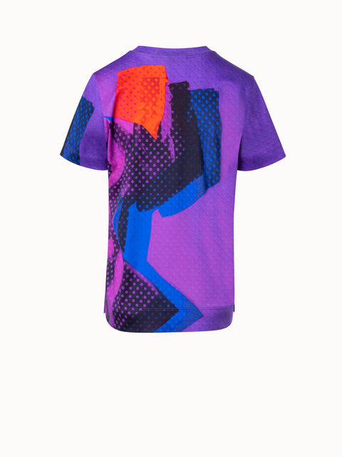Cotton Jersey T-Shirt with Superimposition Print