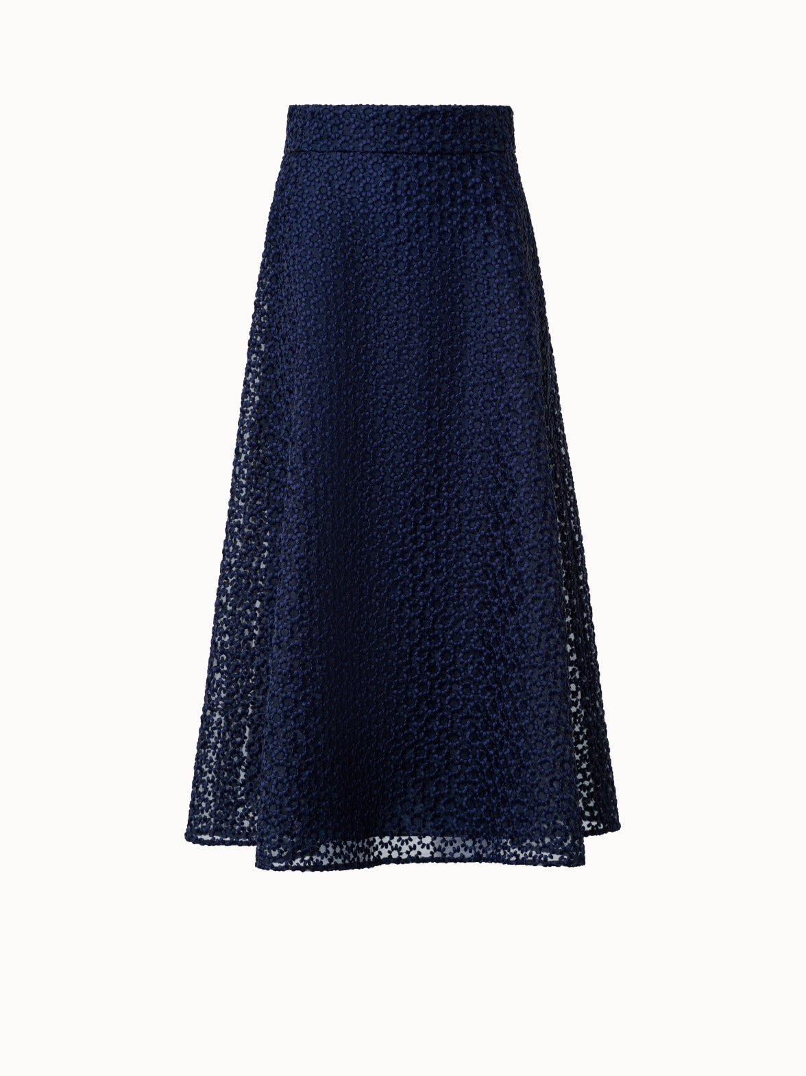 Akris St. Gallen Embroidered Organza Midi Skirt