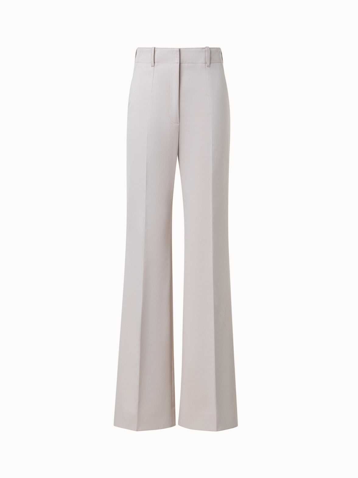 Cotton Gabardine Wide Straight Leg Pants