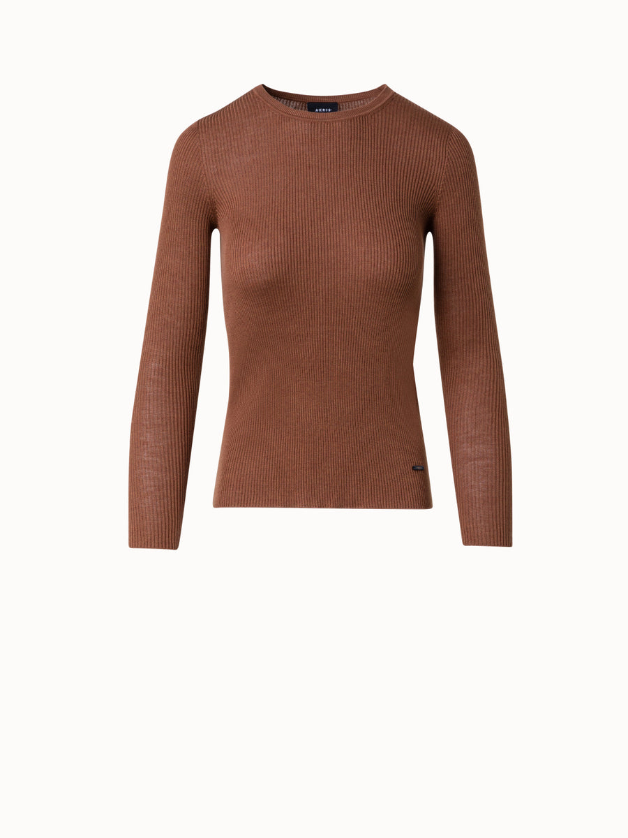 Akris Punto Brown Long-Sleeve Mockneck with Front Detail size 8 – Mine &  Yours