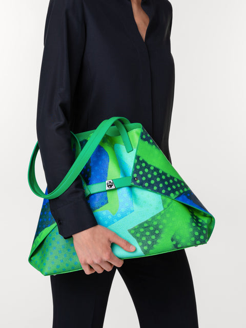 Medium Ai Shoulder Bag with Superimposition Print
