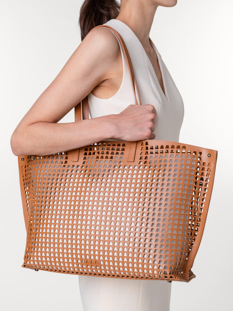 Medium Ai Shoulder Bag in Trapezoid Lasercut