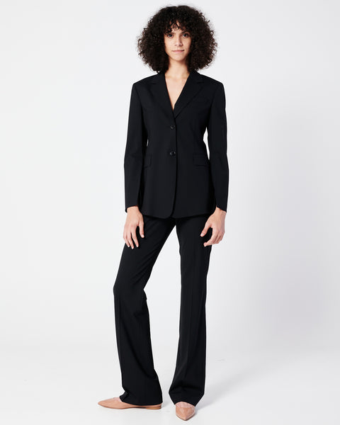 Single-Breasted Tailored Blazer in Wool Stretch