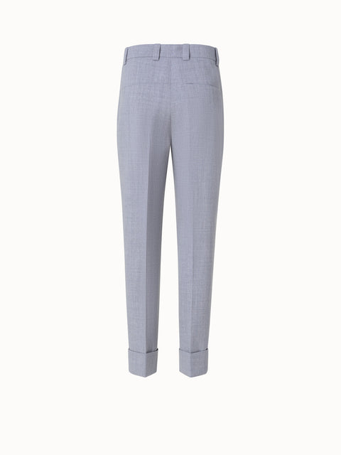 Wool Double-Face Cropped Tapered Pants