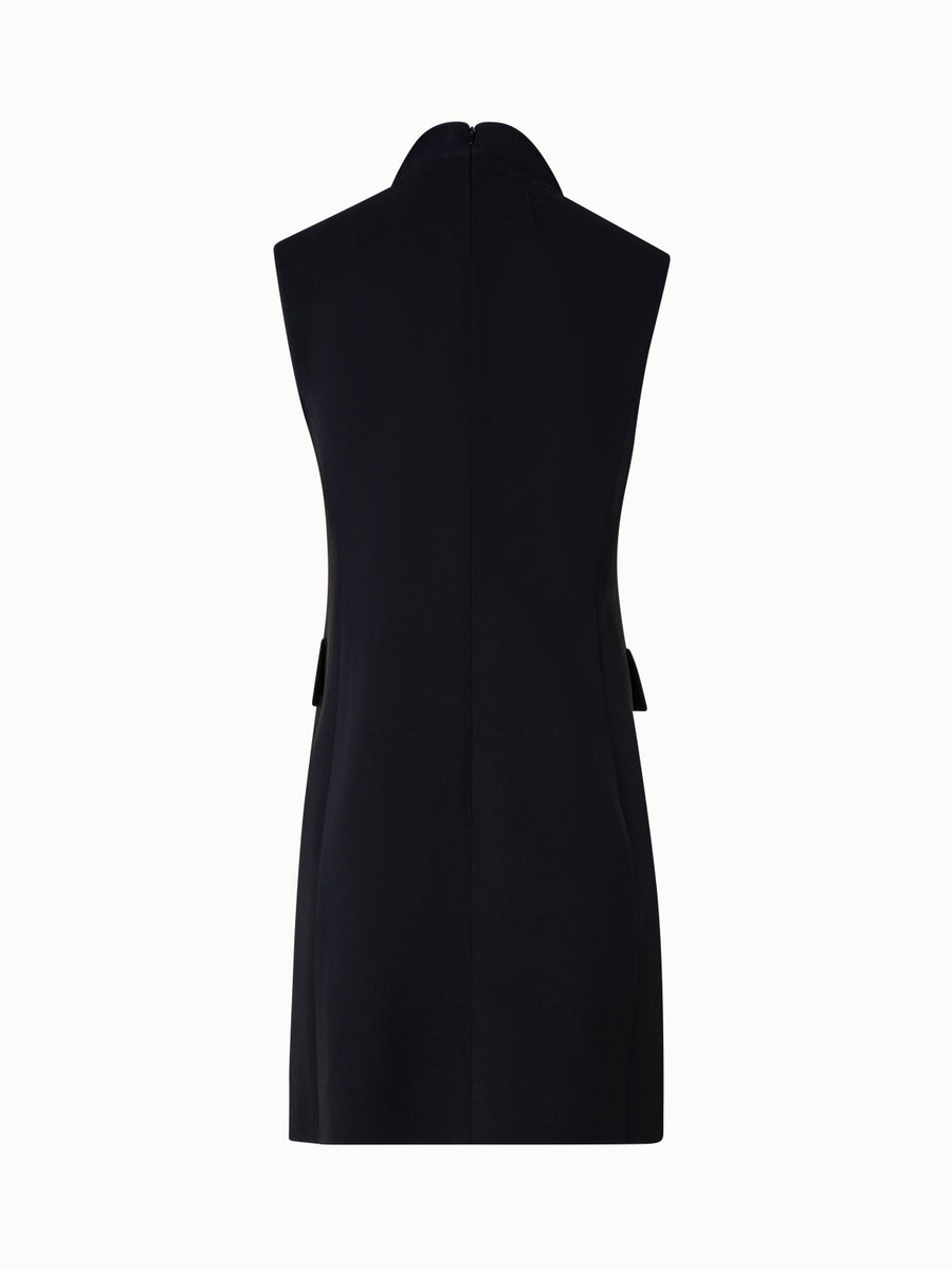 Short Tuxedo Dress in Wool Double Face