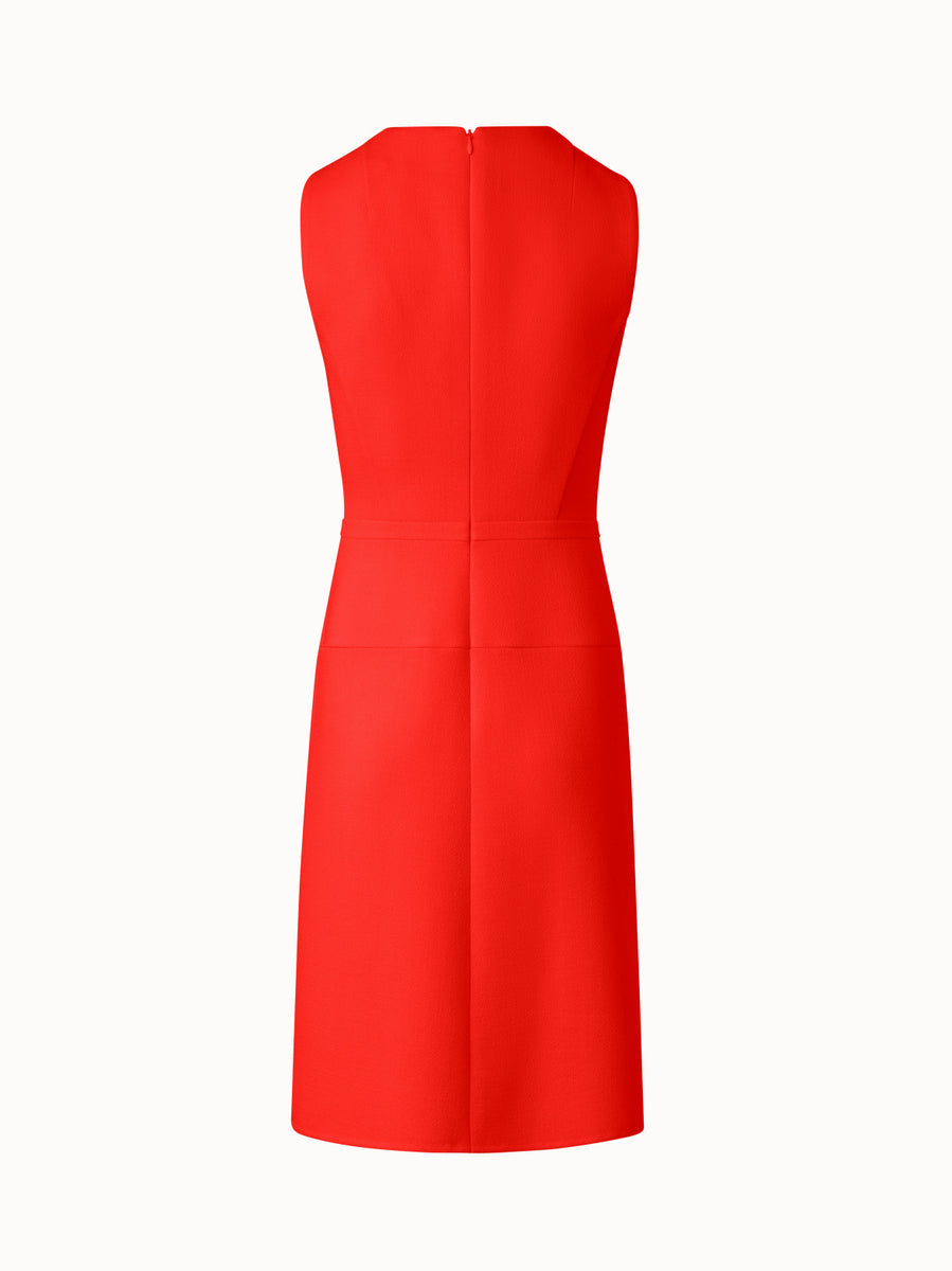 Wool Crêpe Double-Face Sheath Dress with A-Line Skirt