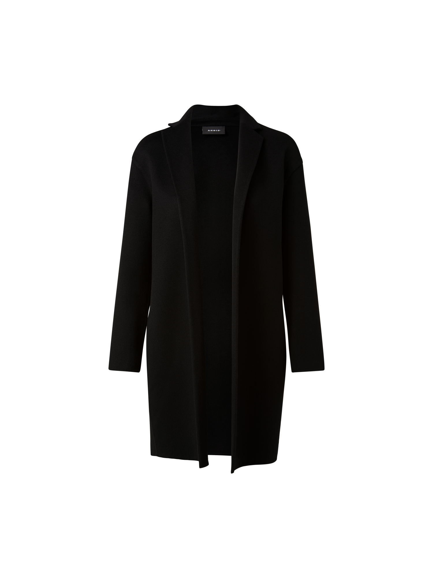 Single Breasted Womens Black Cashmere Coat | Designer Double-Face