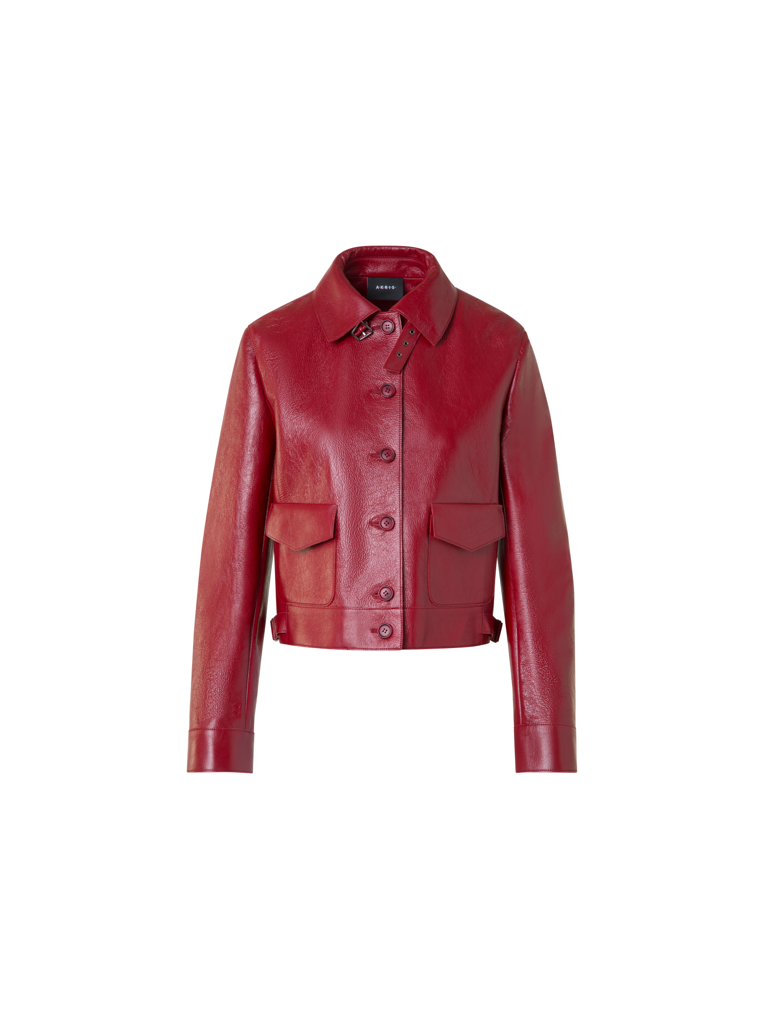 Short Bomber Jacket in Lacquered Leather – Akris Inc.