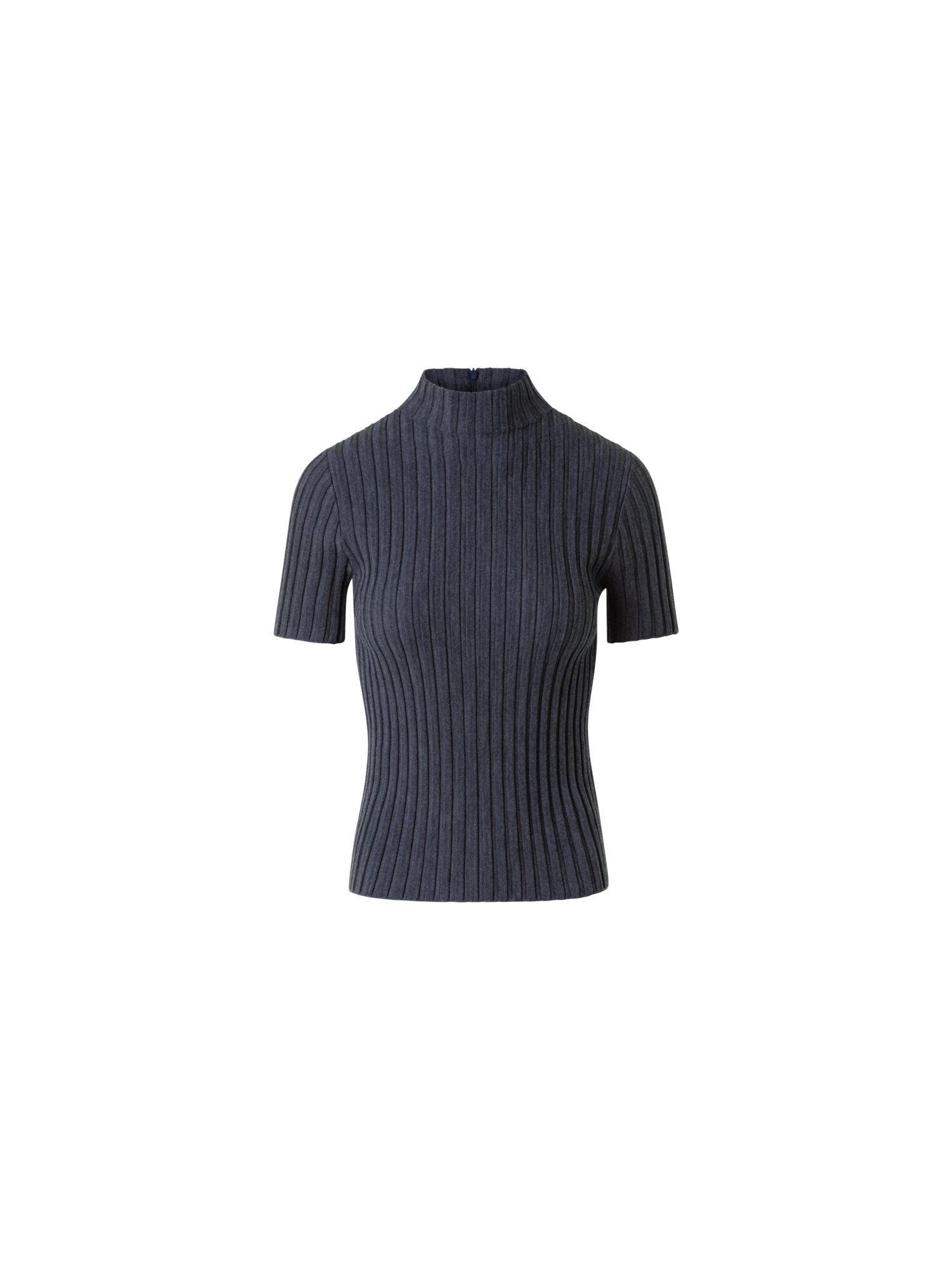 Fitted Merino Wool Rib Mock Neck Knit Top – Akris Inc. Fitted Merino Wool Rib Mock Neck Knit Top – Akris Inc.