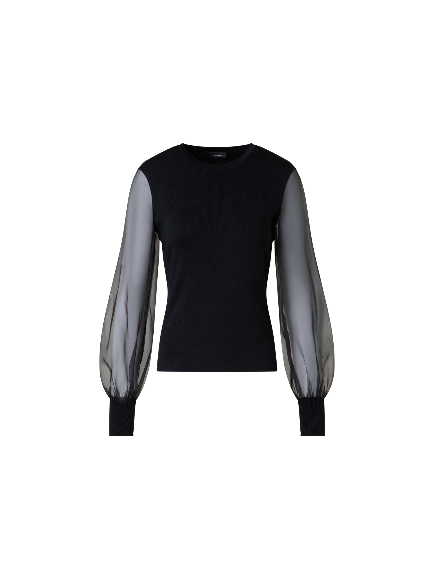 カットソー(長袖/七分) Ameri VOLUME SLEEVE SHEER KNIT TOP Ameri（アメリ）の「VOLUME SLEEVE SHEER KNIT TOP（ニット/セーター