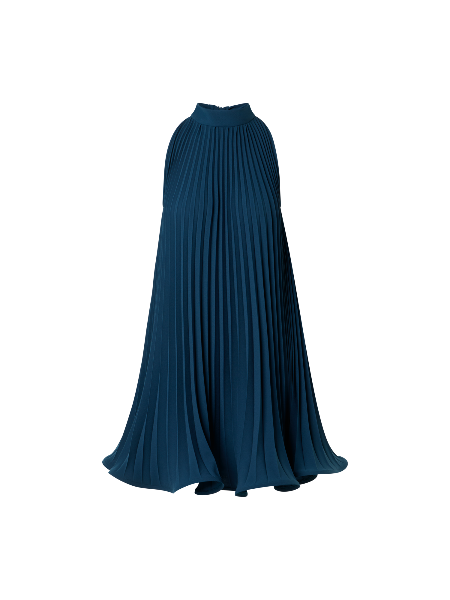 navy blue designer dresses A-Line Plissé Halter Mini Dress – Akris Inc black and white gameday set Hand Wash Cold One-Shoulder Elegance with Ruched Size:5'9