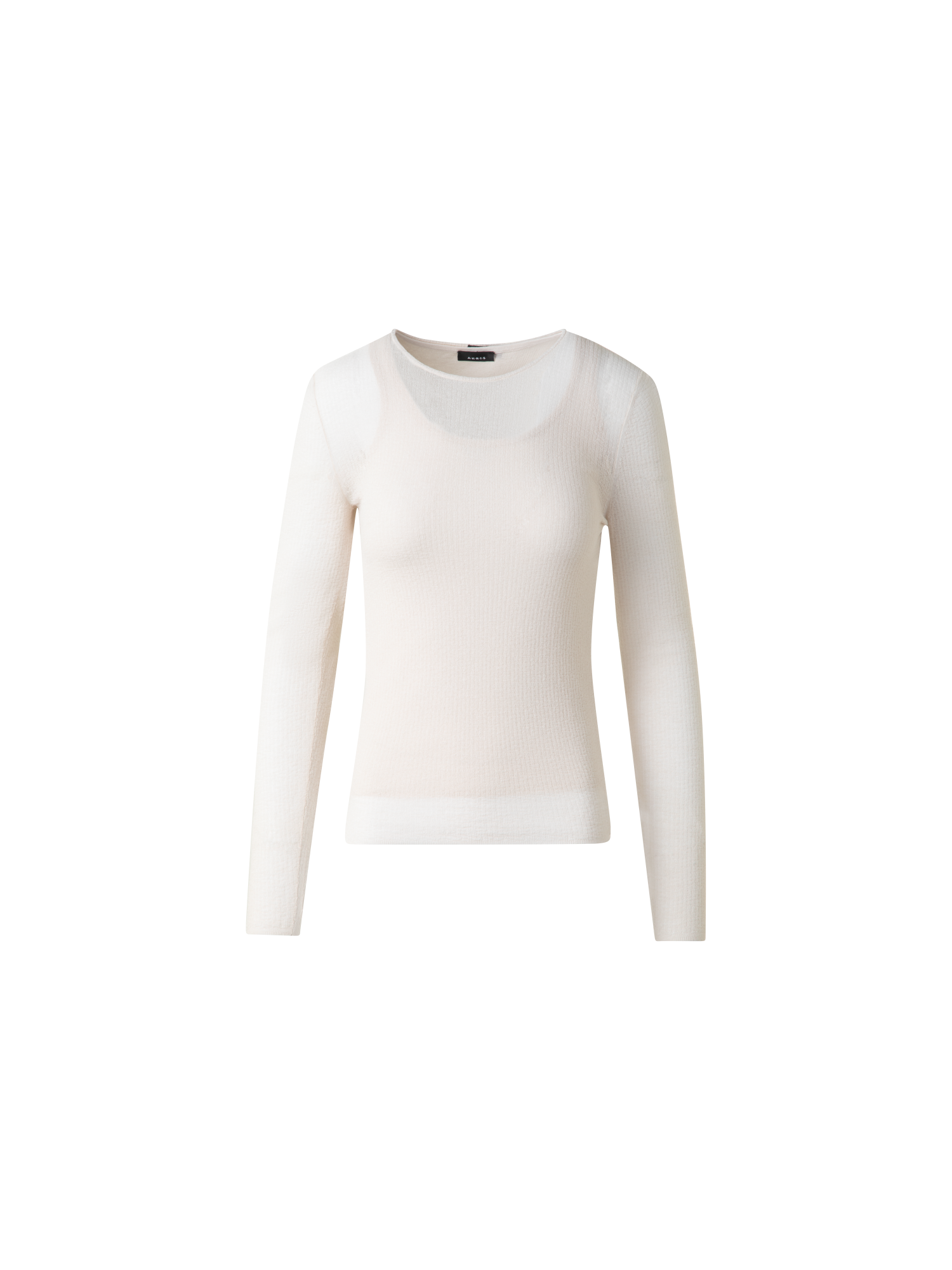 トップス andequal wave design sheer knit white Double Layered Knit Sweater in Sheer Cotton – Akris Inc.