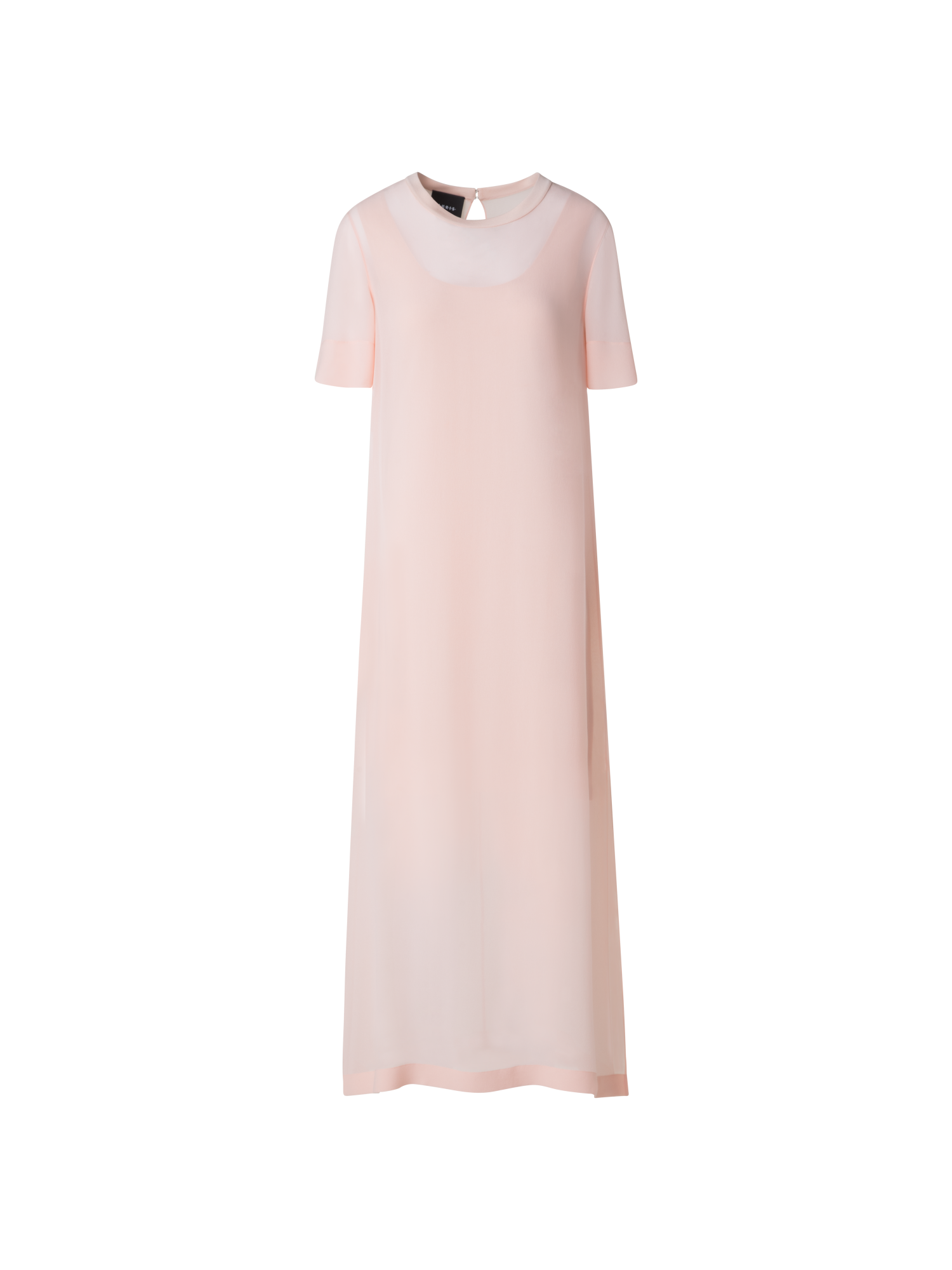 Long Silk T-Shirt Dress peach / 2
