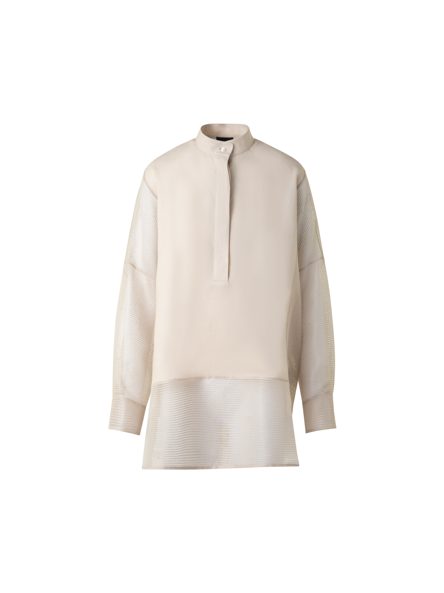 Linen Tunic Blouse with Striped Organza – Akris Inc.