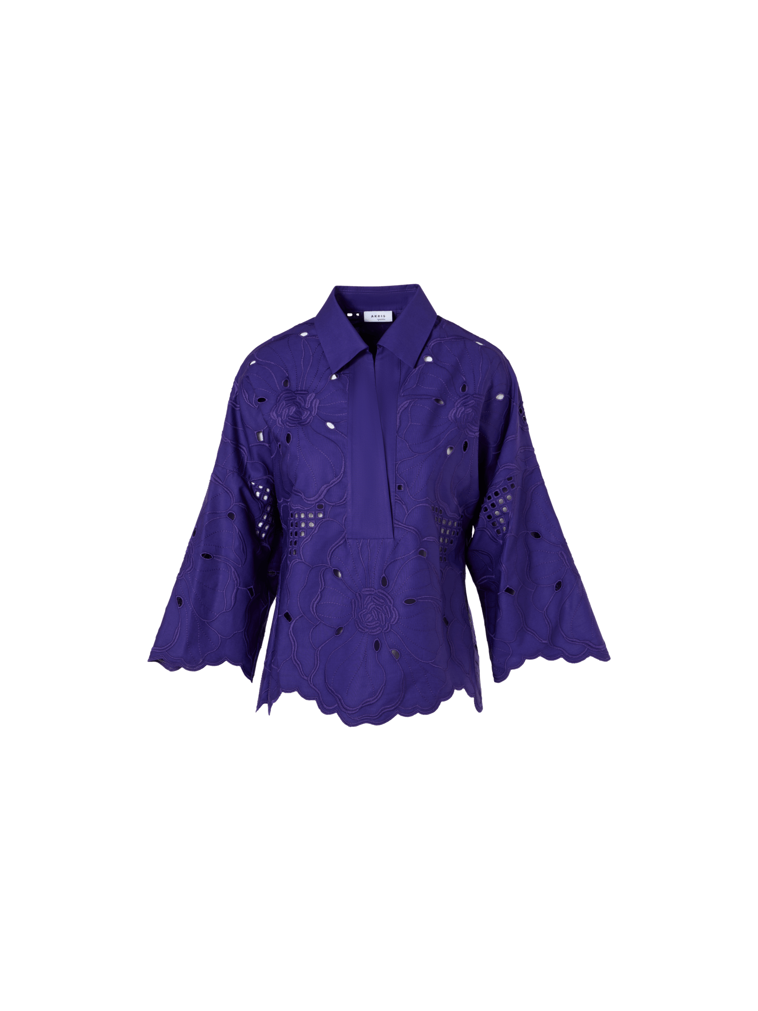 3/4-Sleeve Flower Eyelet Blouse – Akris Inc.