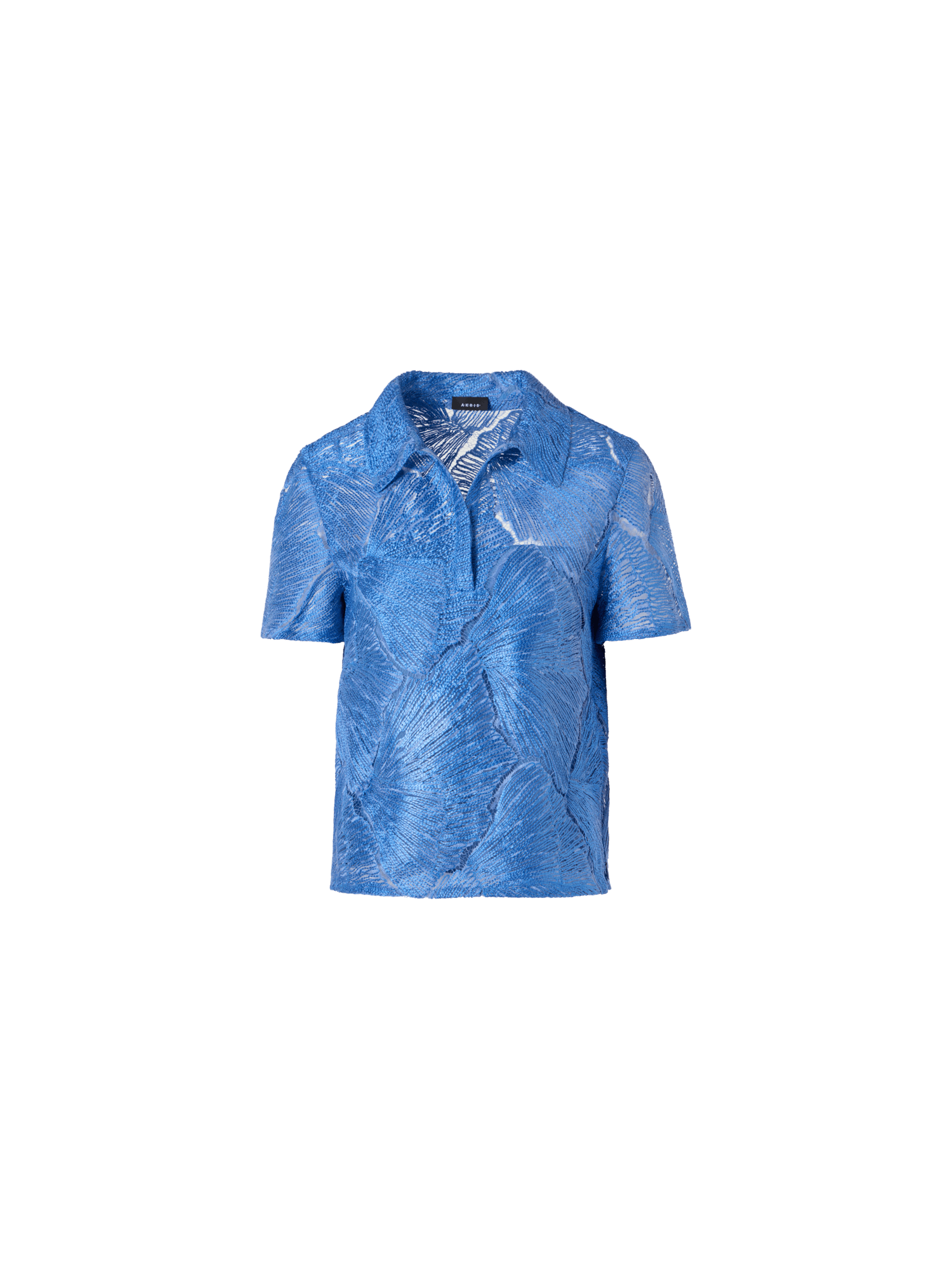 Polo Blouse in Lacquered Sea Fan Lace – Akris Inc