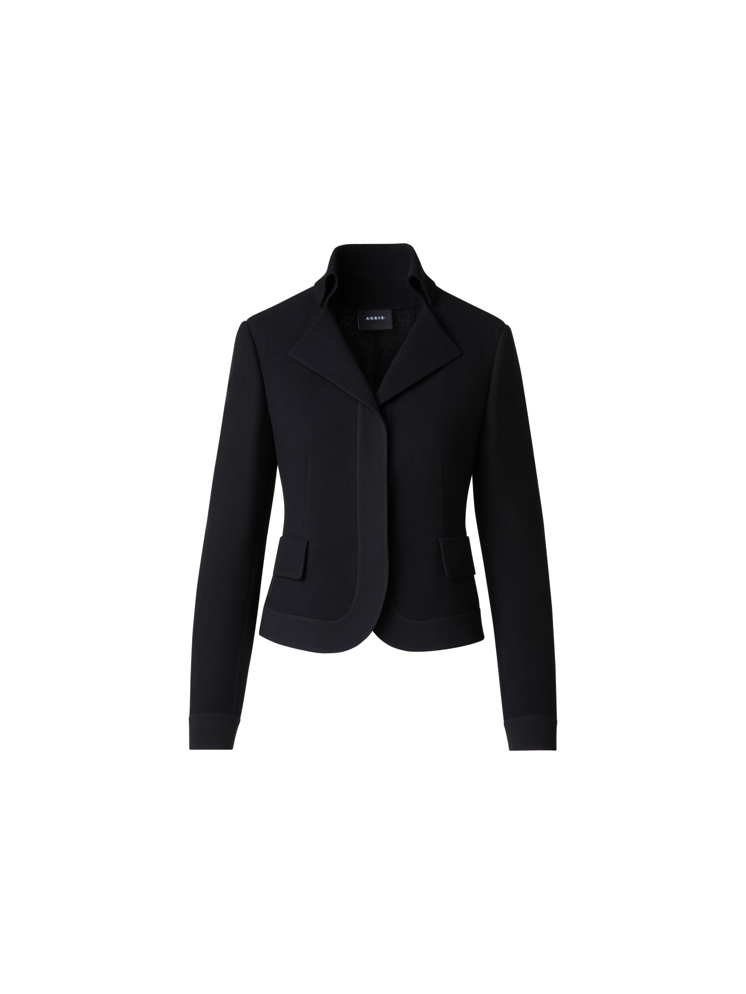 Akris Amber Short Wool Crepe Double-Face Jacket - Black Akris Amber Short Wool Crepe Double-Face Jacket - Black
