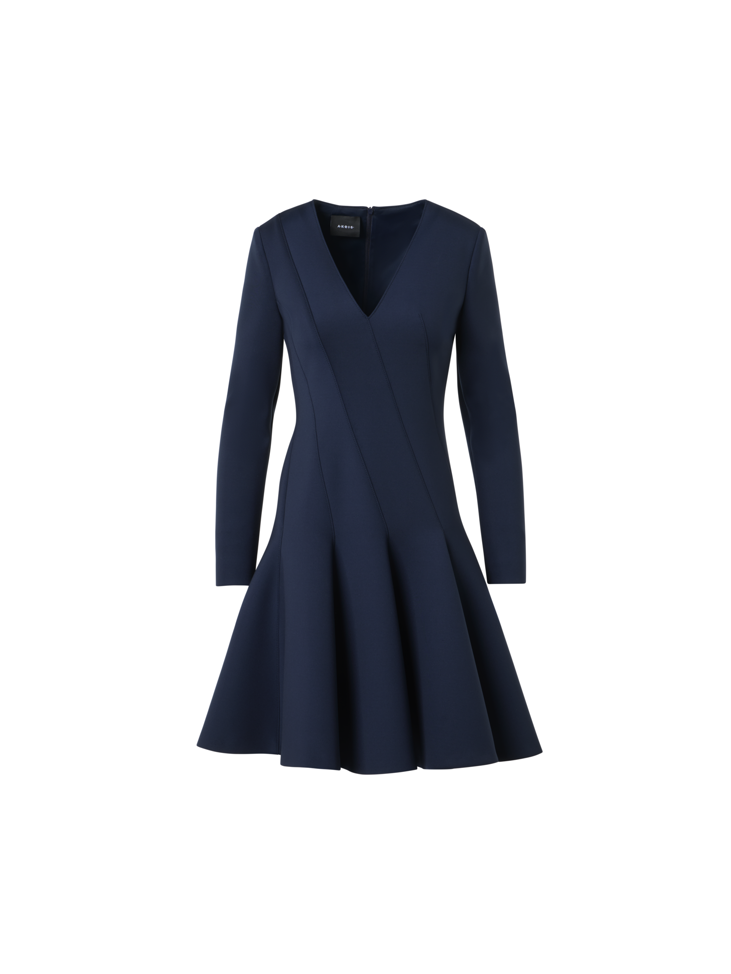 Fit-And-Flare Techno Neoprene Dress Denim / 2