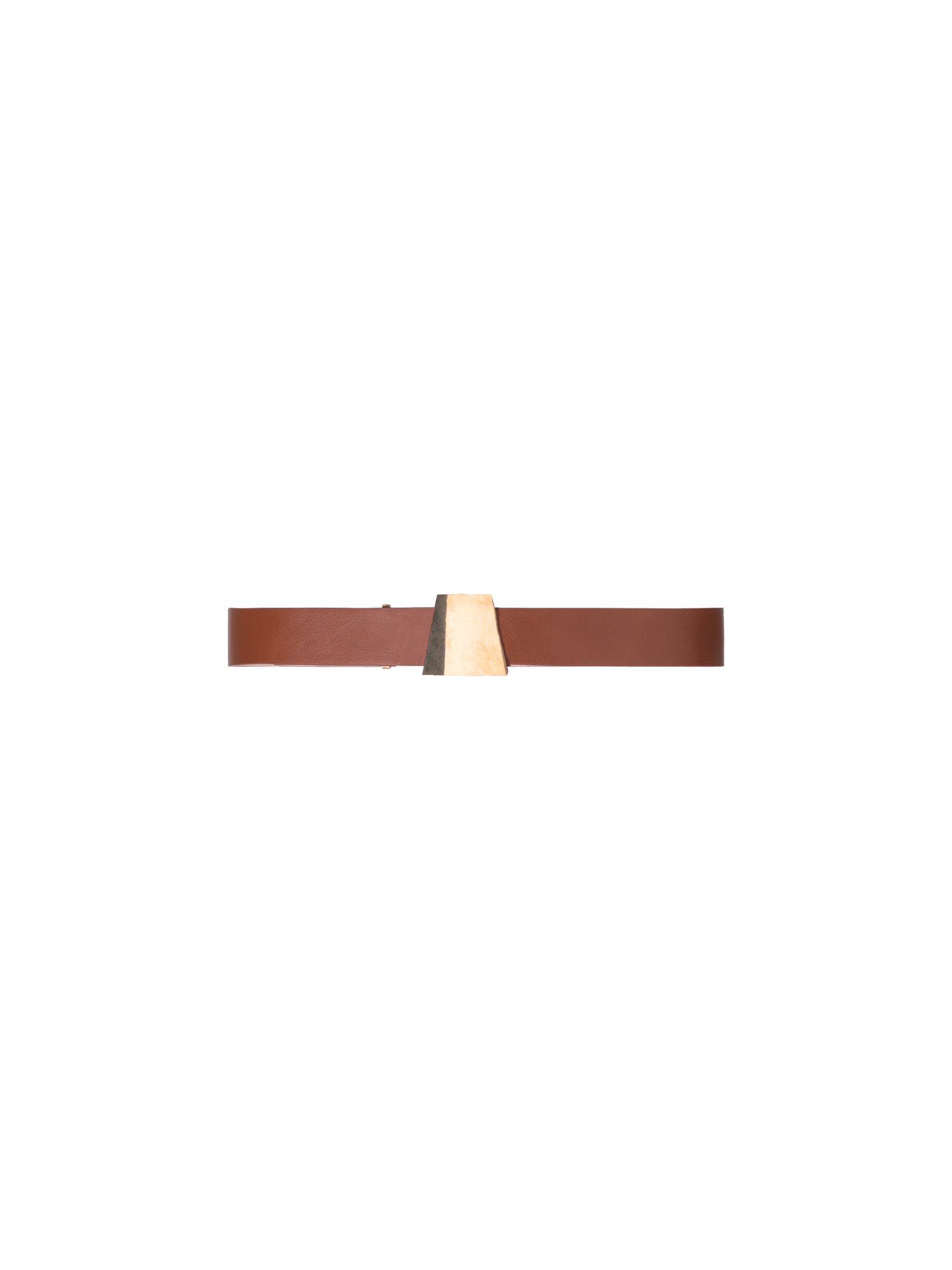 Leather Belt with Gold Trapezoid Buckle – Akris Inc display picture 3