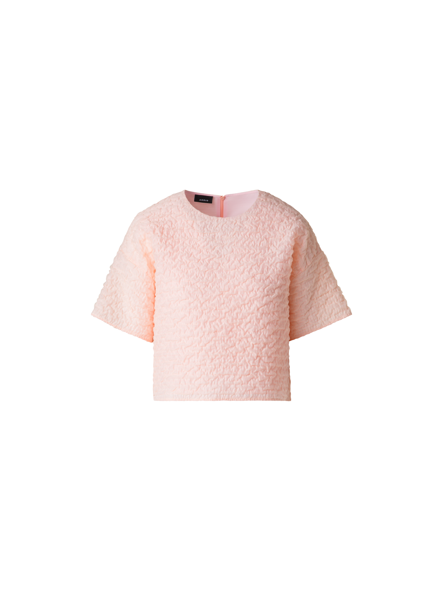 open lace back dress Boxy Blouse in 3D Bubble Organza Peach / 10