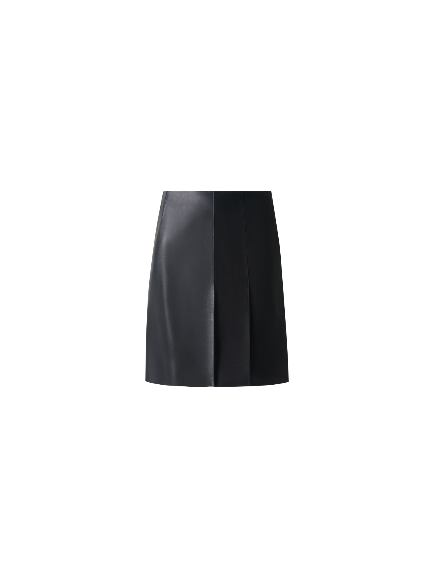 Half-Pleated Leather and Suede Mini Skirt – Akris Inc.