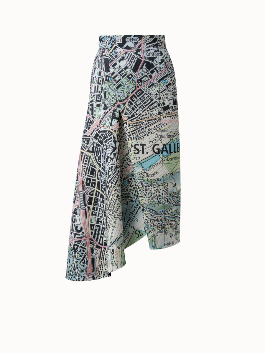 Long Skirt Neoprene St.Gallen Map Print