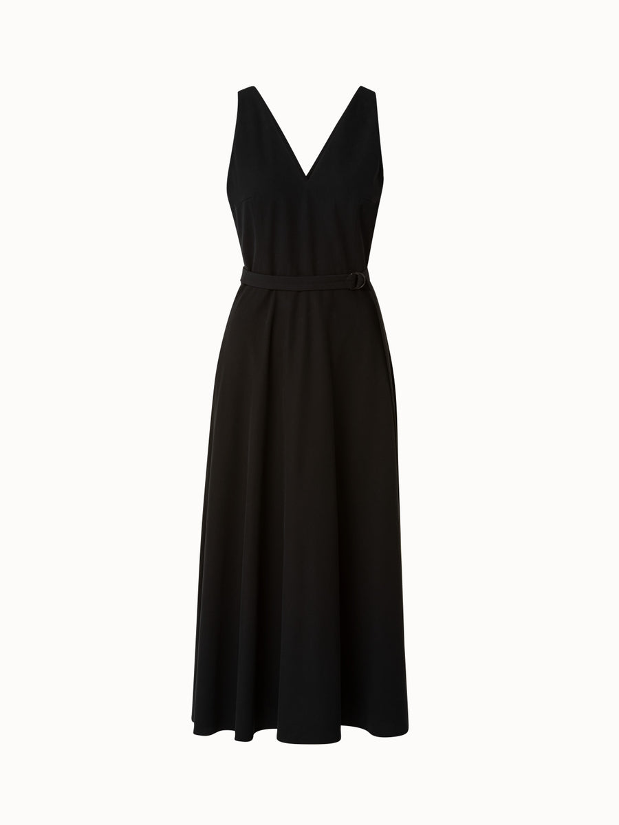 $1790 Akris Punto Women's Black Polka Dot Smocked Midi A-Line Dress Size US  4