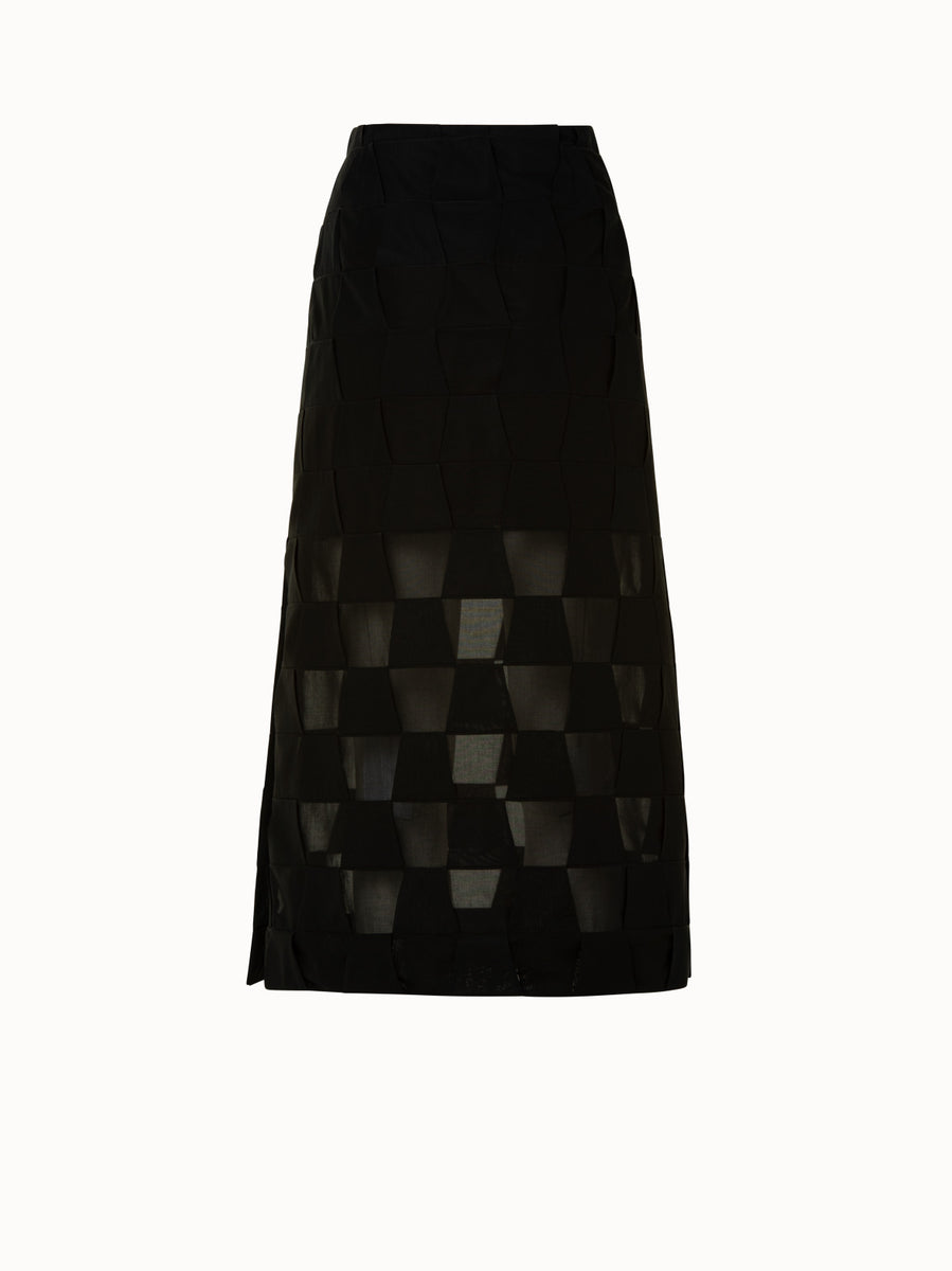 Cotton Voile Mirrored Trapezoid Long Skirt