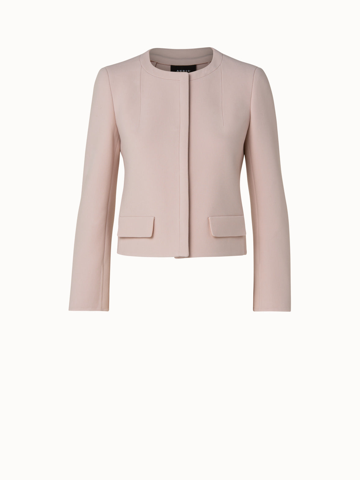 Wool Double Face Stretch Jacket with Hook Closure