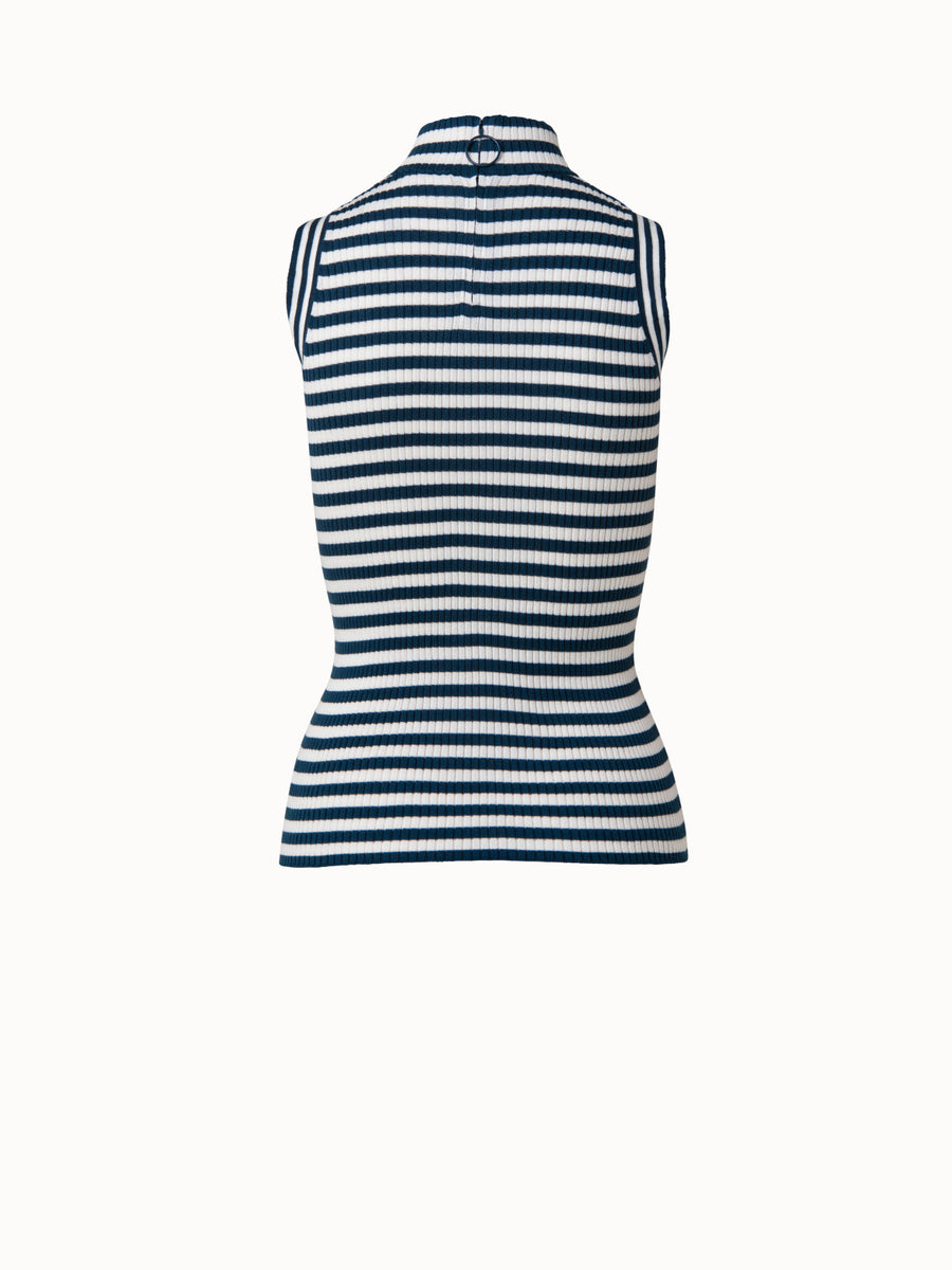 Akris Punto sleeveless sale stripe top