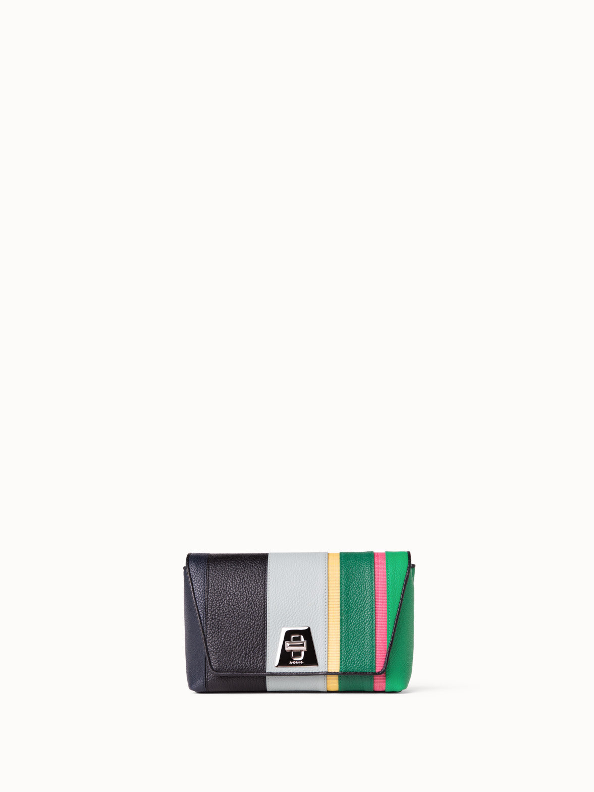 Buy the COACH Stripe Pink Signature Print Leather Passport Holder Wallet