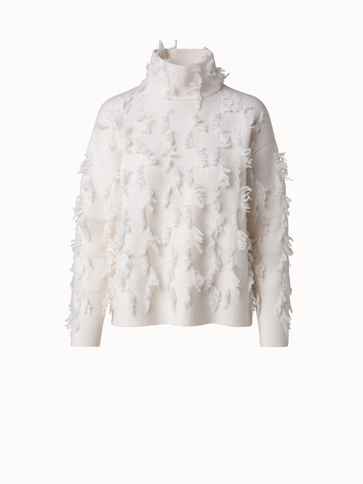 Fringe Jacquard Top /white