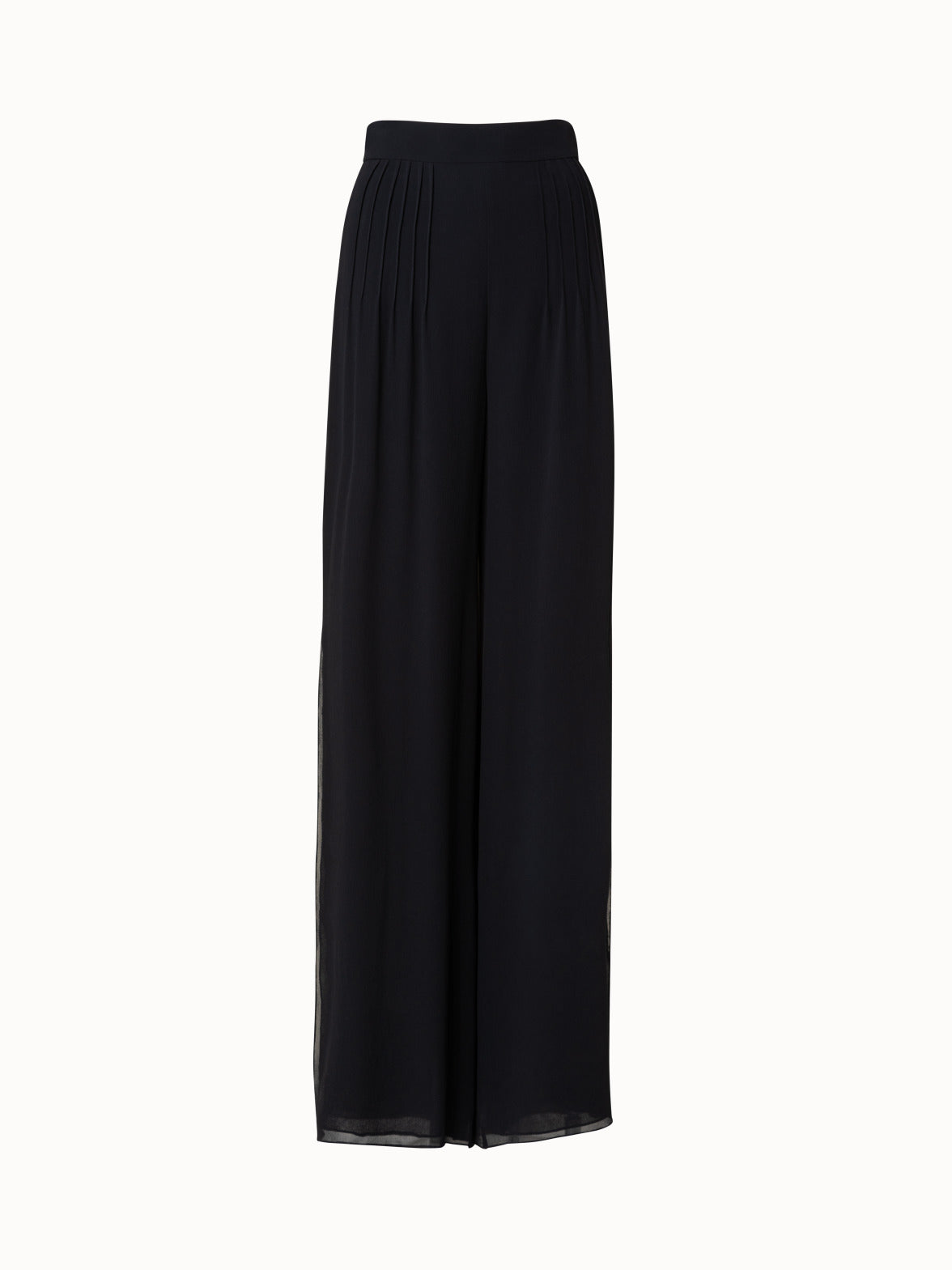 Summer Pleated Silk Wide Leg Pants Loose Casual Trousers High