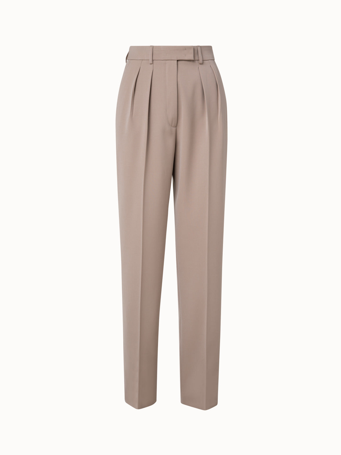 Wool gabardine trouser with front pleats in snow white — Ryan Roche Store