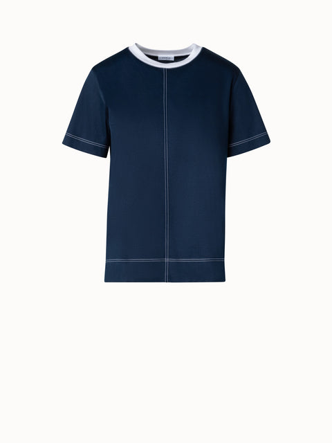 Cotton Jersey T-Shirt with Contrast Neck Trim
