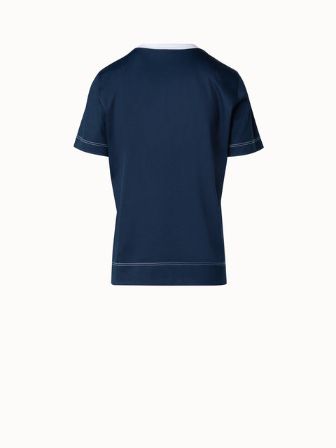 Cotton Jersey T-Shirt with Contrast Neck Trim