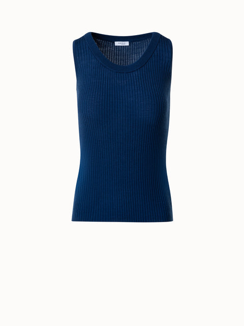 Fitted Cotton Rib Knit Tank Top