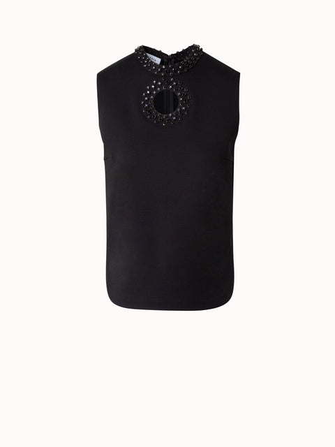 Signature Jersey Top with Diamond Studs