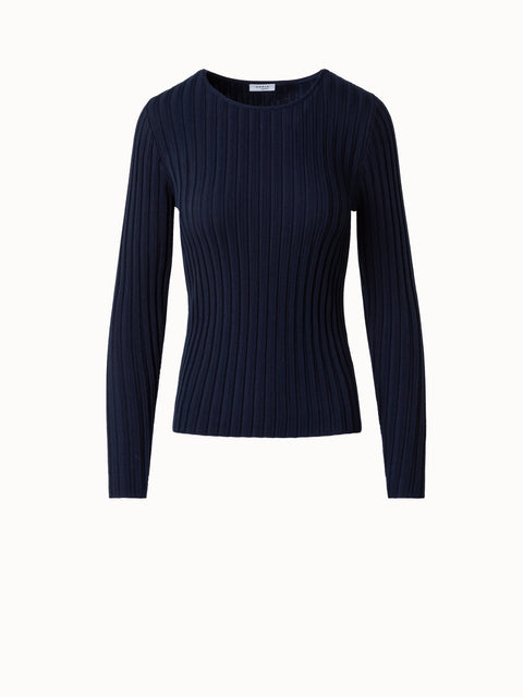 Structured Stripes Merino Wool Pullover