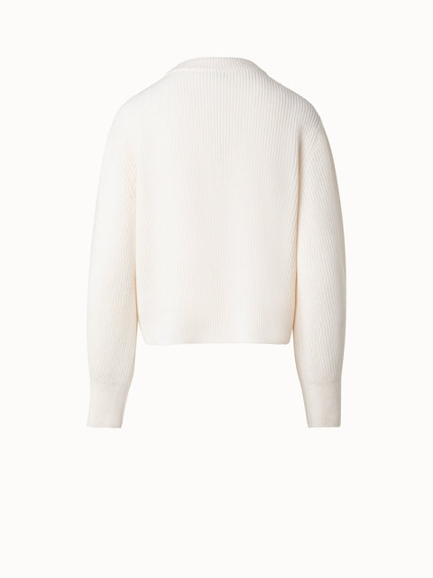 Short Wool Cashmere Knit Sweater