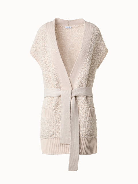 Long Knit Cardigan in Soft & Chunky Wool Alpaca Bouclé