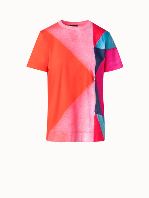 Cotton Jersey T-Shirt with Spectra Print