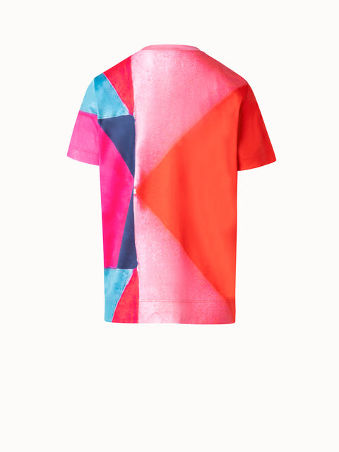 Cotton Jersey T-Shirt with Spectra Print
