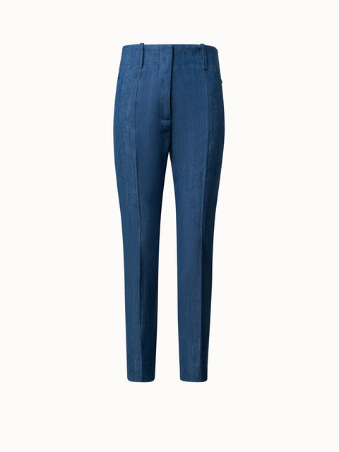 Slim Cotton Denim Stretch Pants with Ankle Length