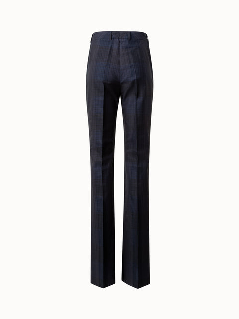 Slight Bootcut Pants in Silk Cotton Seersucker